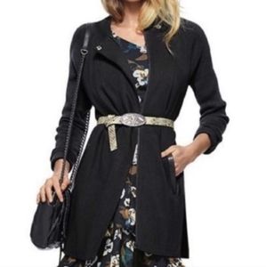 CAbi #3351 Long Tailor Ponte Knit Full Zip Coat Size S